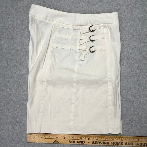 Boston Design Studio Linen Blend Shorts Womens 6 Ecru 28" W Semi Sheer 7" Inseam - Picture 9 of 16